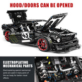 1:8 Ford Mustang Black Warrior Building Set, Muscle Car Model, Ultimate Collector's Edition (3145 Pcs) - BAV BRICK